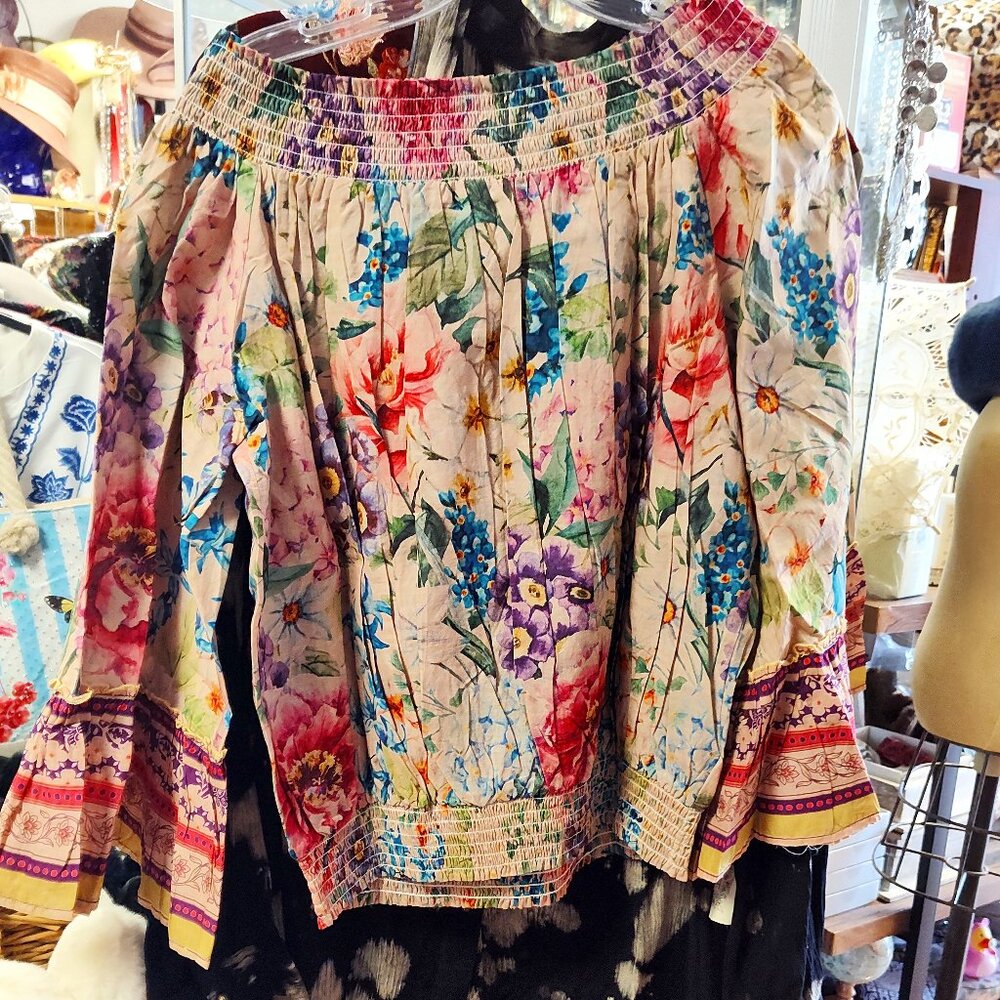 ARATTA MISS SEPTEMBER OFF SHOULDER BLOUSE FLORAL